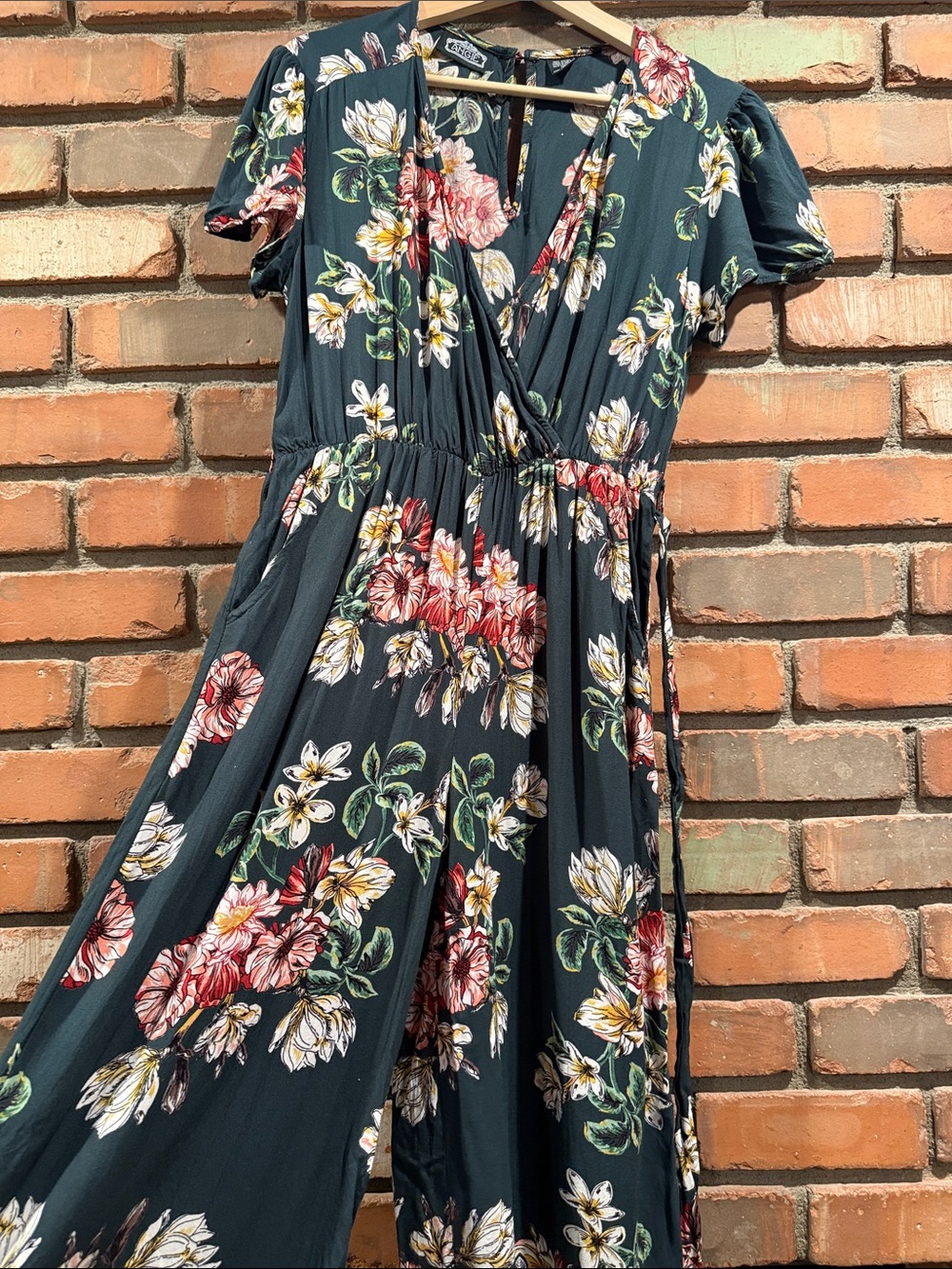 Angie Dark Green Floral Jumpsuit